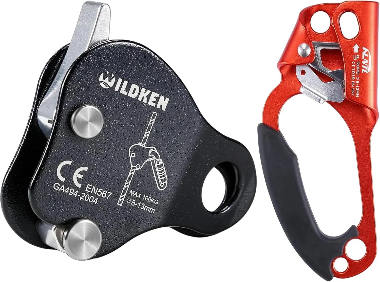 Climbing Ascender Fall Protection Belay Device Climbing Rope Grab for Rock Climbing, Climbing Hand Ascender Outdoor Mountaineering Tree Arborist Climbing Rappelling Equip