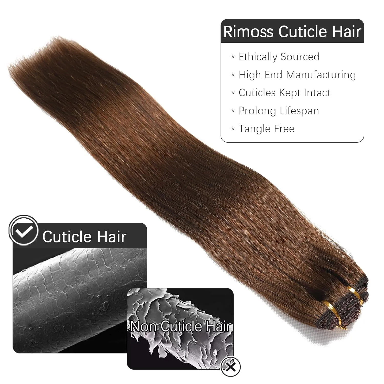Clip in Hair Extensions Real Human Hair - 22 Inch 120g 7pcs, Chocolate Brown Color - Soft Remy Human Hair Clip in Extensions Straight for Women (#4 22 Inch)
