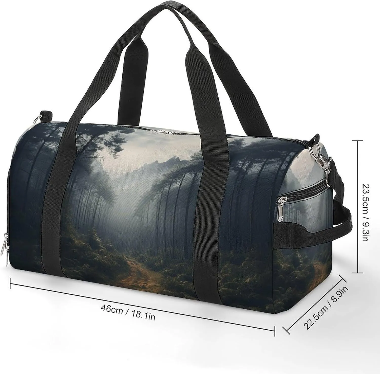 Cloud Forest Sports Gym Bag Carry on Holdalls for Men Small Duffel Bags for Women with Shoe Compartment