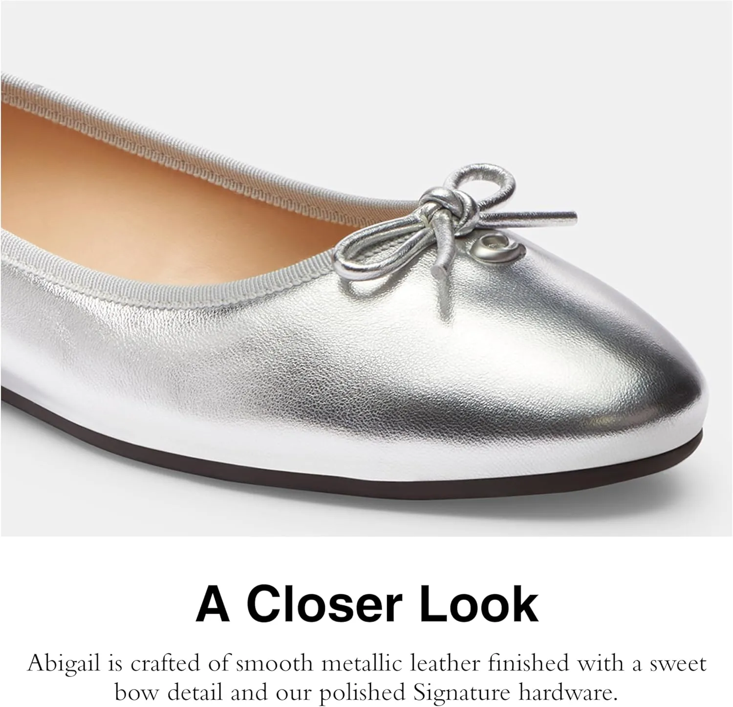Coach Women's Abigail Metallic Leather Ballet Flat