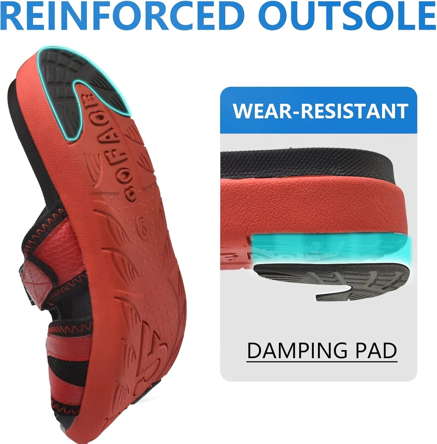 COFACE Mens Sport Recovery Sandals Plantar Fasciitis Soft Cushion Lightweight Orthotic Slides for Men