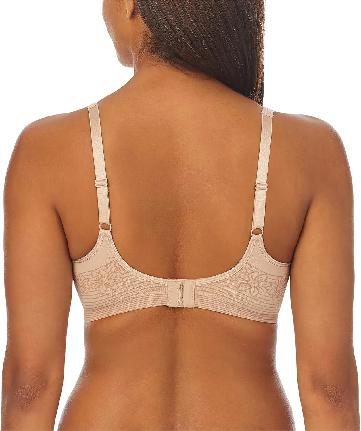 Company Ellen Tracy Women's Seamless Curves Wireless Floral Print Comfort Bra with Adjustable Straps