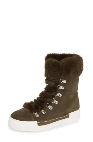 Comprehensive catalog Boots Snake Lace New Seymore Olive Fashion Huge reduction Cecelia York Up Sneaker Suede Fur