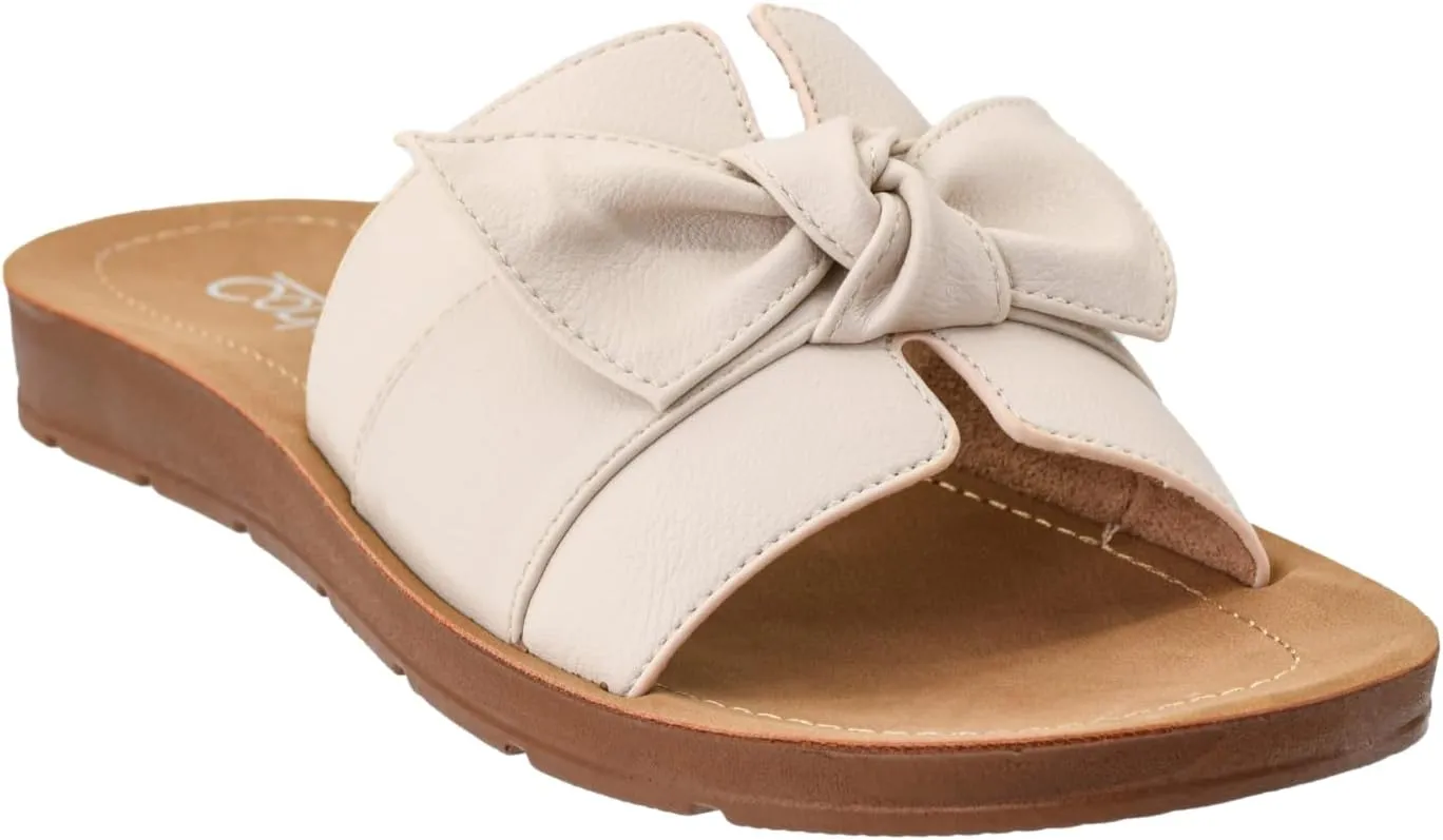 Corkys Footwear Women's Rock The Bowt Sandal - Comfortable And Cushioned Insoles, Wide Strap with Bow, Open Toe Design, Easy And Convenient Slip-On Design