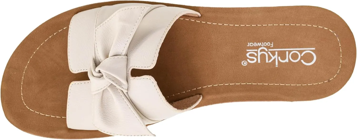 Corkys Footwear Women's Rock The Bowt Sandal - Comfortable And Cushioned Insoles, Wide Strap with Bow, Open Toe Design, Easy And Convenient Slip-On Design