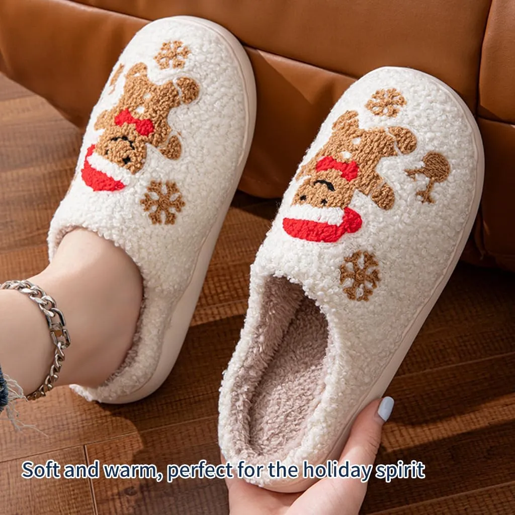 Cozy Furry Slippers for Women & Men, Bear Paw, Cat, Halloween, Christmas Designs, Warm Indoor Non-Slip Winter House Shoes