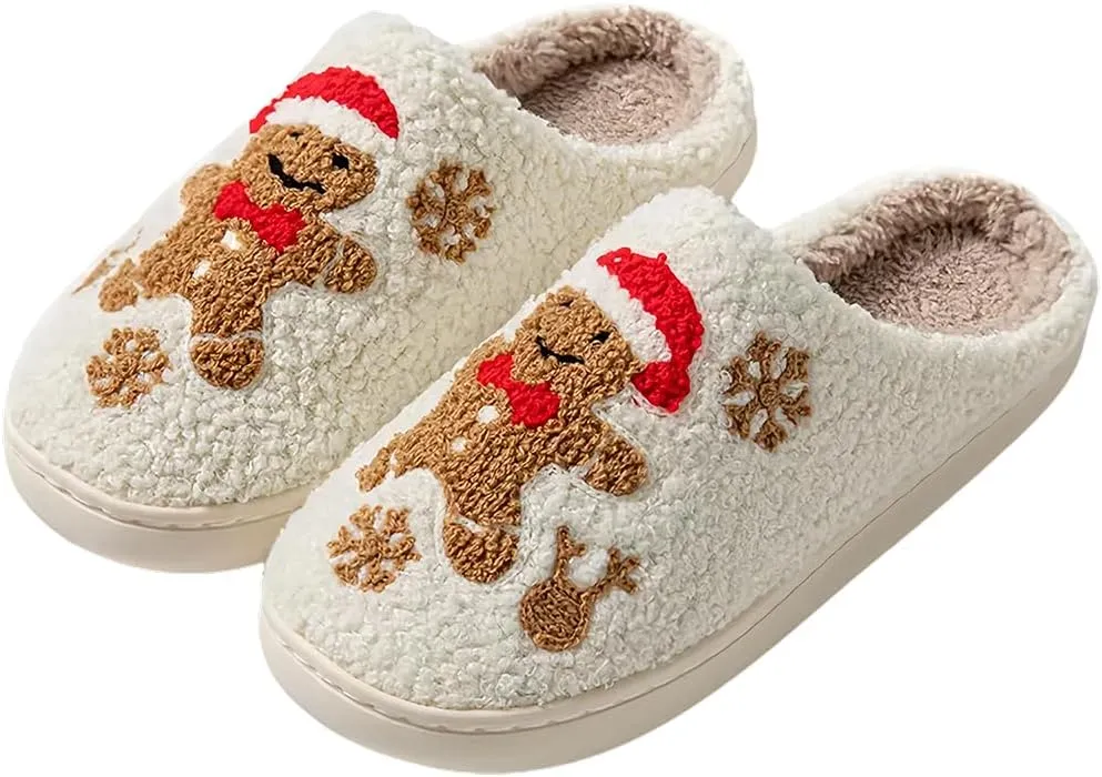 Cozy Furry Slippers for Women & Men, Bear Paw, Cat, Halloween, Christmas Designs, Warm Indoor Non-Slip Winter House Shoes
