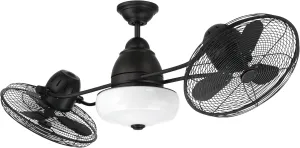 Craftmade Bellows II Indoor/Outdoor 48" Flat Black Finish Ceiling Fan with Light Kit (optional), Wall and Remote Included