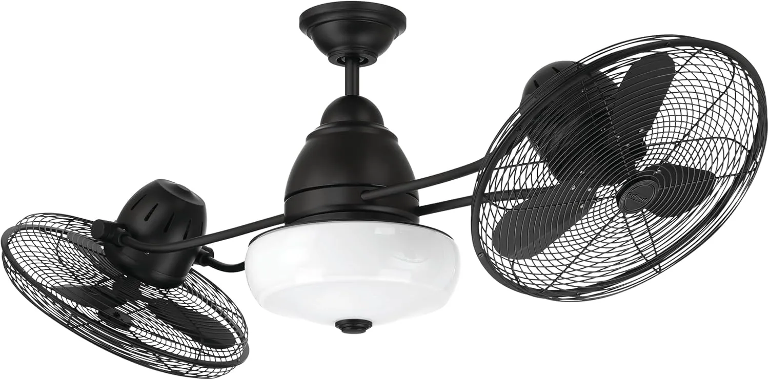 Craftmade Bellows II Indoor/Outdoor 48" Flat Black Finish Ceiling Fan with Light Kit (optional), Wall and Remote Included