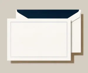 Crane & Co. Navy Blue Triple Hairline Correspondence Card