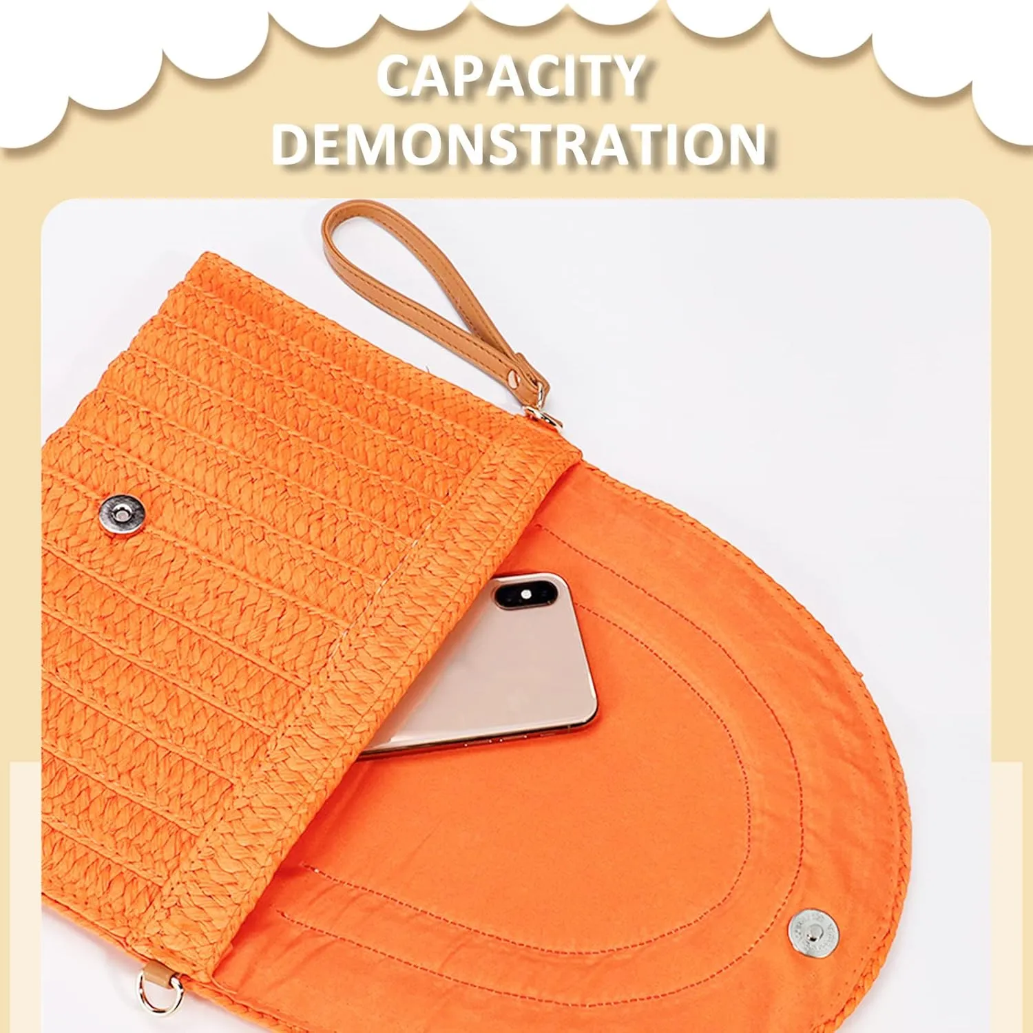 Crossbody Bags for Women, Straw Clutch Purses, Bohemian Handmade Woven Envelope Package, Tassel Handbags for Women