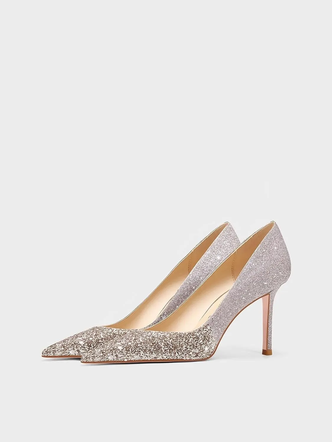 Crystal 3.34 Inch High Heels, Stiletto Pumps for Women Sexy Closed Pointed Toe Heels Comfortable Sexy Wedding Shose
