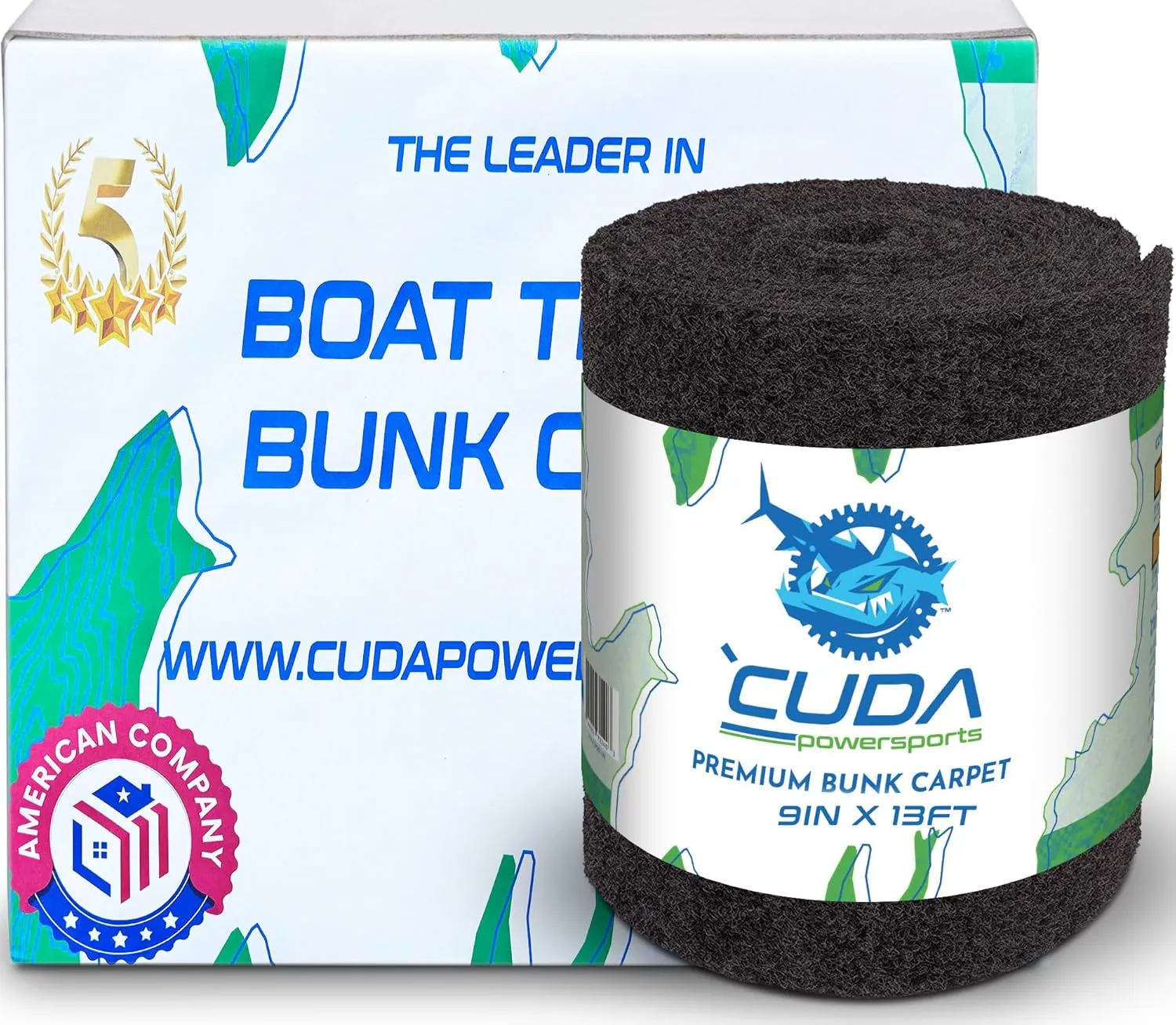 Cuda Bunk Board Carpet 9 Inch Wide x 40ft-New Premium 30 Oz Roll-Marine Bunk Carpet for Trailer-Use Stainless Steel Staples Marine Boat Lift Runner Guides Covers Waterproof