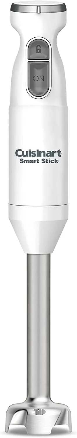 Cuisinart Hand Blender, Smart Stick 2-Speed Hand Blender- Powerful & Easy to Use Stick Immersion Blender-for-Shakes, Smoothies, Puree, Baby Food, Soups & Sauces, Stainless Steel, CSB-175P1,White