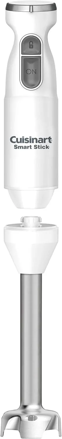 Cuisinart Hand Blender, Smart Stick 2-Speed Hand Blender- Powerful & Easy to Use Stick Immersion Blender-for-Shakes, Smoothies, Puree, Baby Food, Soups & Sauces, Stainless Steel, CSB-175P1,White