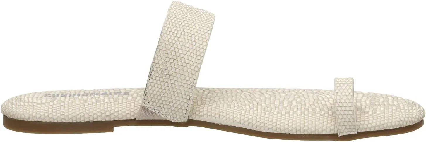 CUSHIONAIRE Women's Carson toe ring slide Sandal with Memory Foam