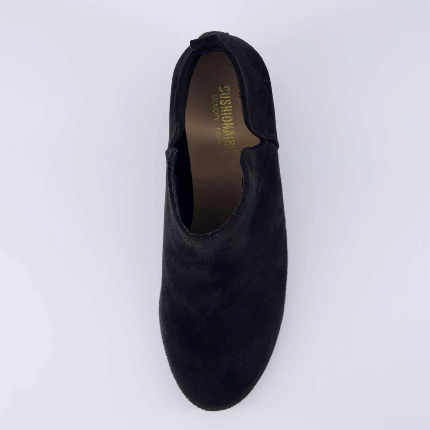 CUSHIONAIRE Women's Tito Wedge Bootie - Soft Vegan Suede, Memory Foam, Wide Width Available