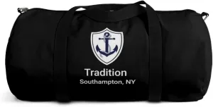 Custom Nautical Duffel Bag, Custom Boat Name Bag, Boat Accessory, Boating Gift, Nautical Yacht Gift, Personalized Anchor New Boat Owner Gift, for Gym, Travel (Black, Small)