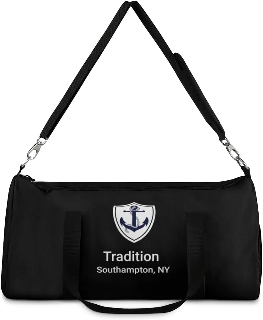 Custom Nautical Duffel Bag, Custom Boat Name Bag, Boat Accessory, Boating Gift, Nautical Yacht Gift, Personalized Anchor New Boat Owner Gift, for Gym, Travel (Black, Small)