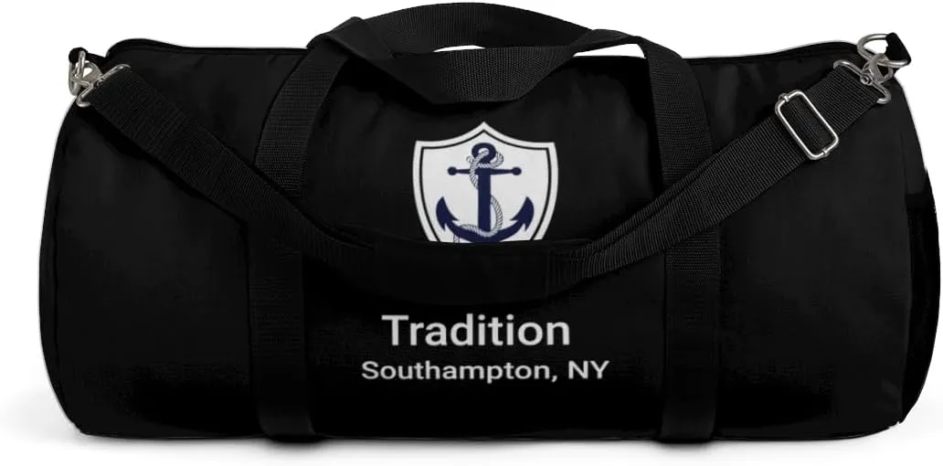 Custom Nautical Duffel Bag, Custom Boat Name Bag, Boat Accessory, Boating Gift, Nautical Yacht Gift, Personalized Anchor New Boat Owner Gift, for Gym, Travel (Black, Small)