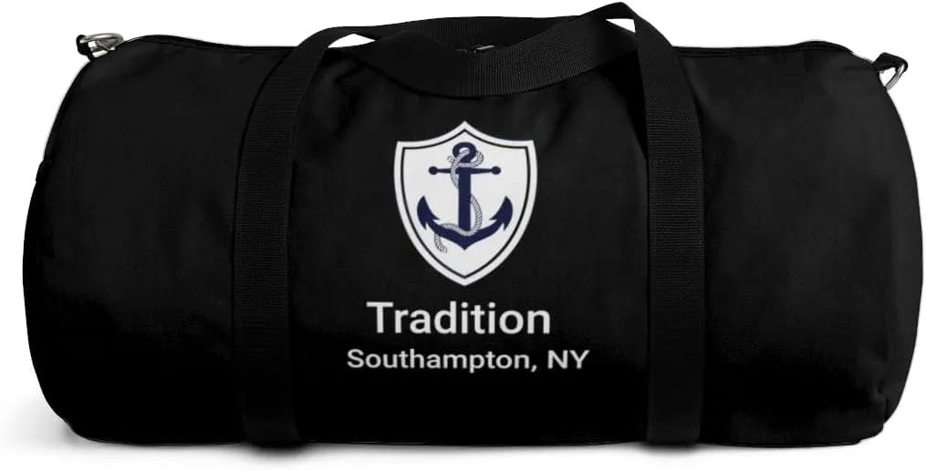 Custom Nautical Duffel Bag, Custom Boat Name Bag, Boat Accessory, Boating Gift, Nautical Yacht Gift, Personalized Anchor New Boat Owner Gift, for Gym, Travel (Black, Small)