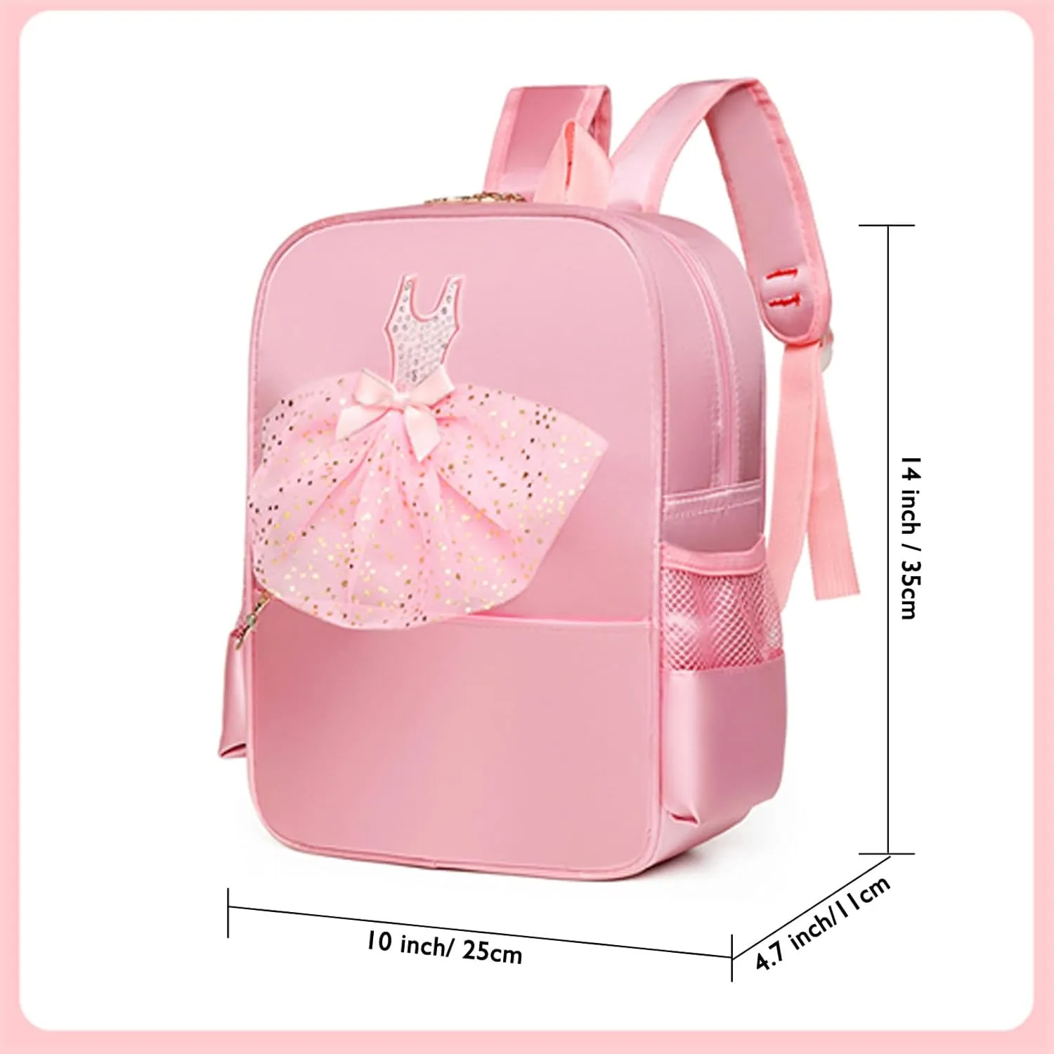 Cute Ballet Dance Backpack,Tutu Dress Dance Bag,Waterproof Bag Ballerina Duffle Bag Personalized dance bags Gym Bag.(Pink)