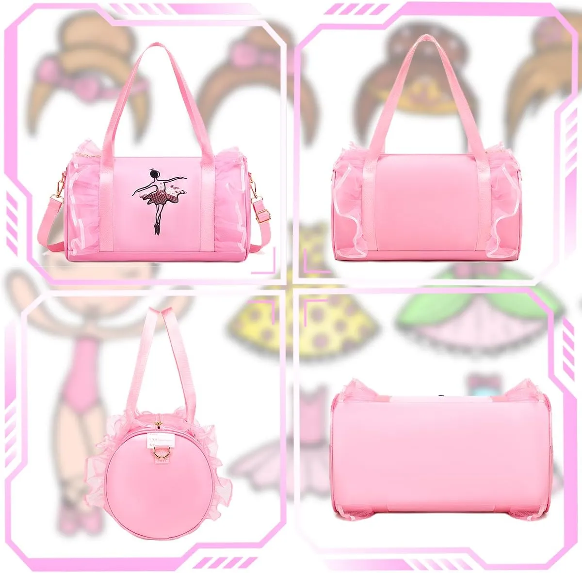 Cute Ballet Dance Bag Princess Backpack Pink Shoulder Bag Girls