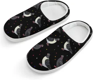 Cute Cartoon Pigeons Kids Toddler Cotton Slippers Slip-on House Shoes for Bedroom Indoor Outdoor