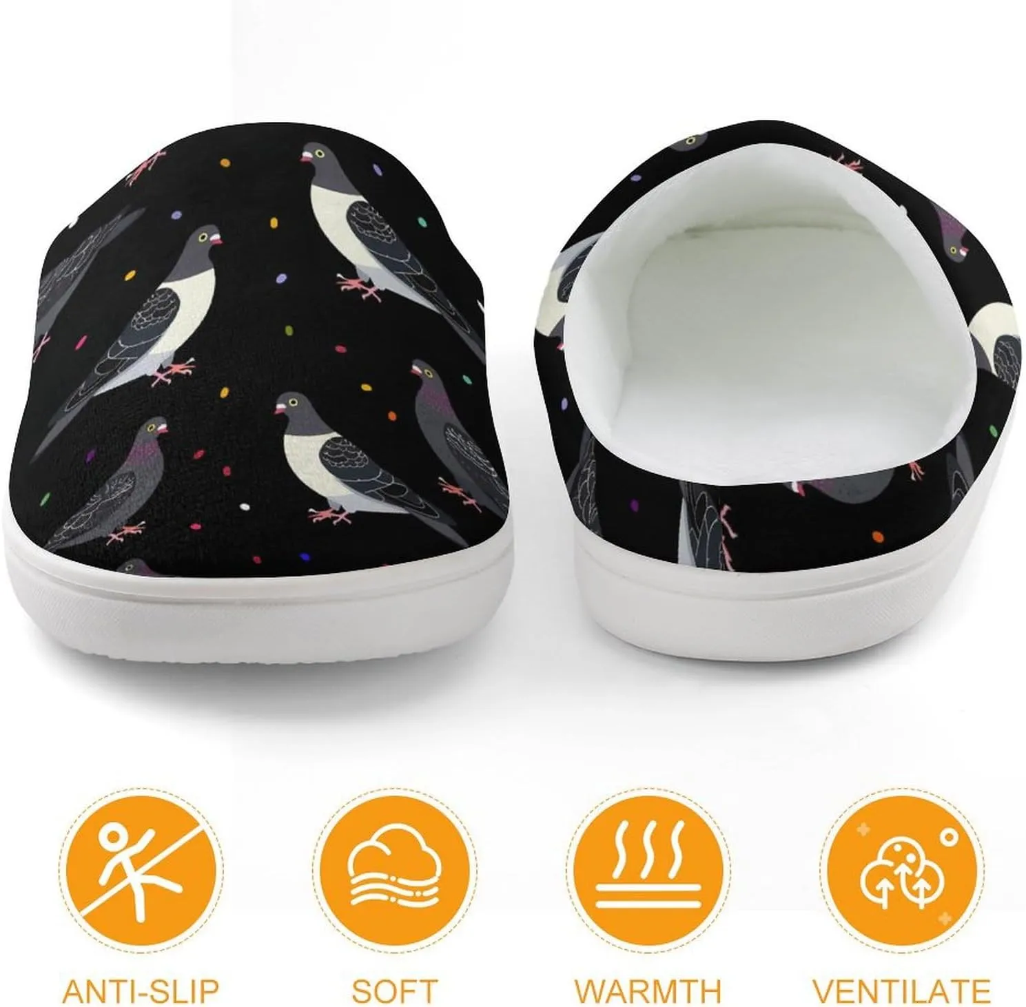 Cute Cartoon Pigeons Kids Toddler Cotton Slippers Slip-on House Shoes for Bedroom Indoor Outdoor