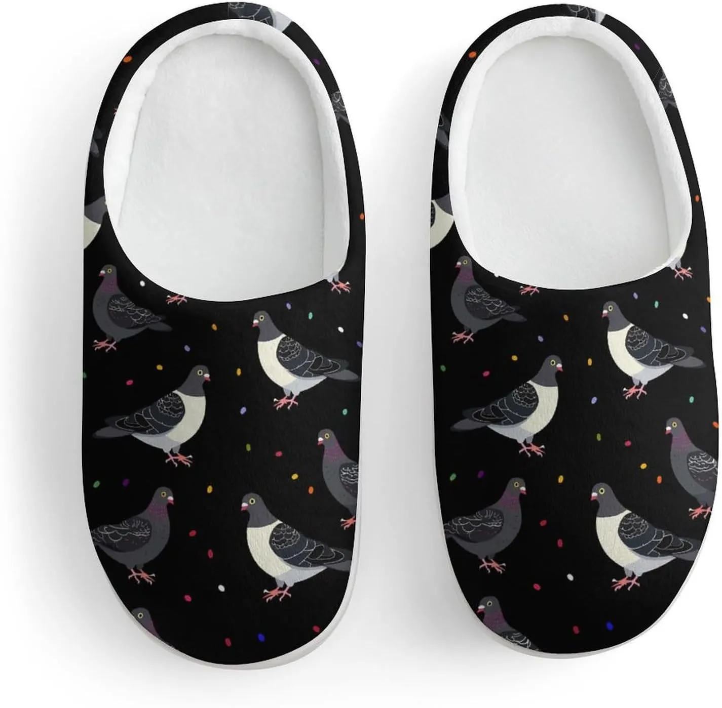Cute Cartoon Pigeons Kids Toddler Cotton Slippers Slip-on House Shoes for Bedroom Indoor Outdoor