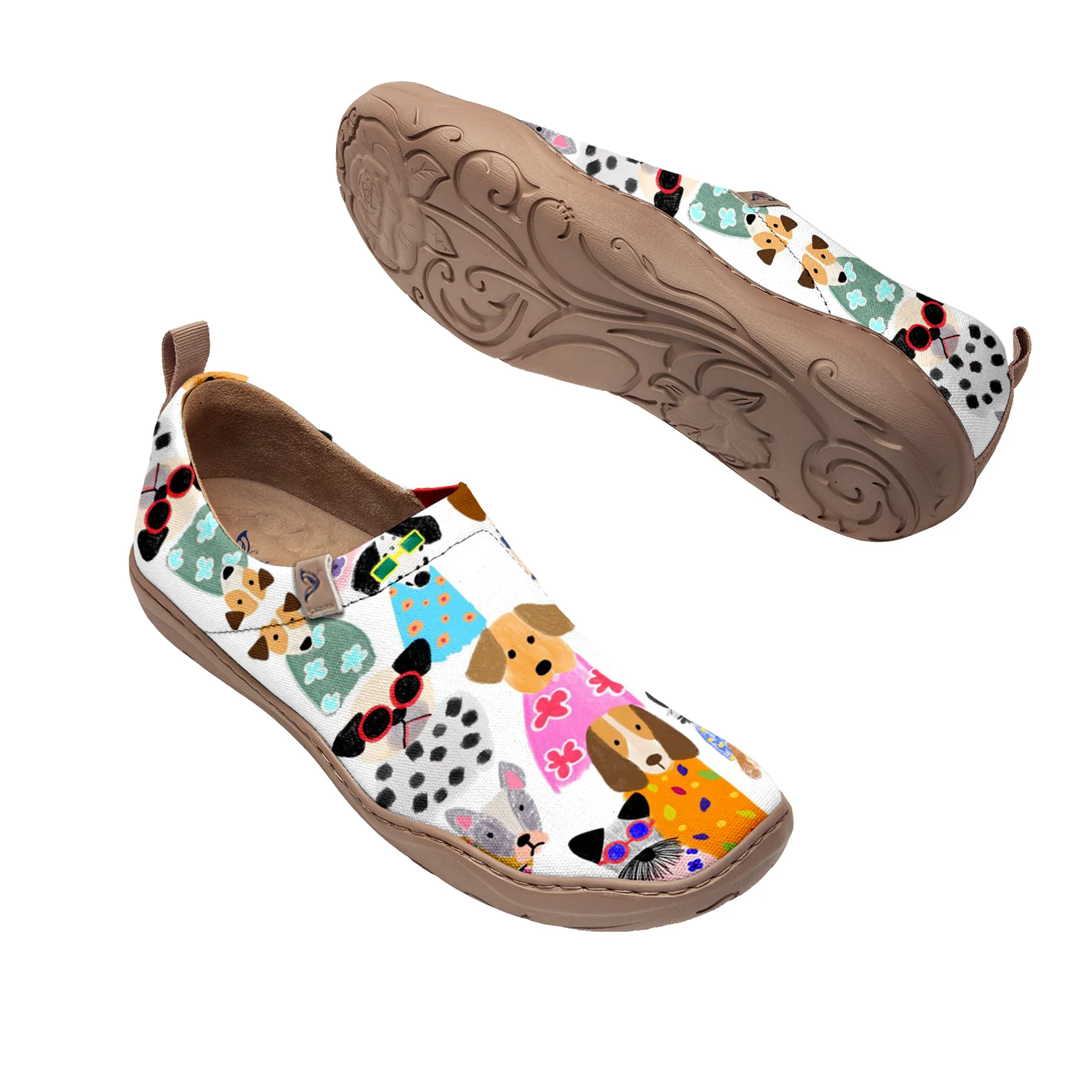 Cute Dog Line Art Slip-On