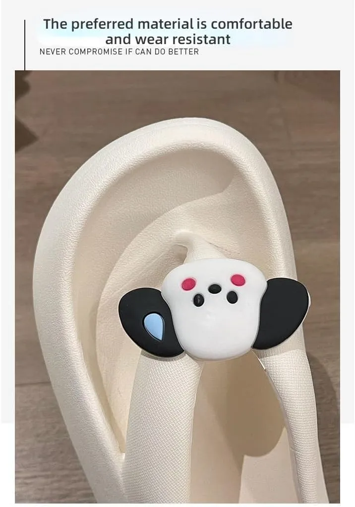 Cute puppy slippers Slippers for Women and Men Soft House Slippers with Slip-on Indoor Outdoor Slippers Creative Gifts wearing beach couple slippers women for lovely gifts