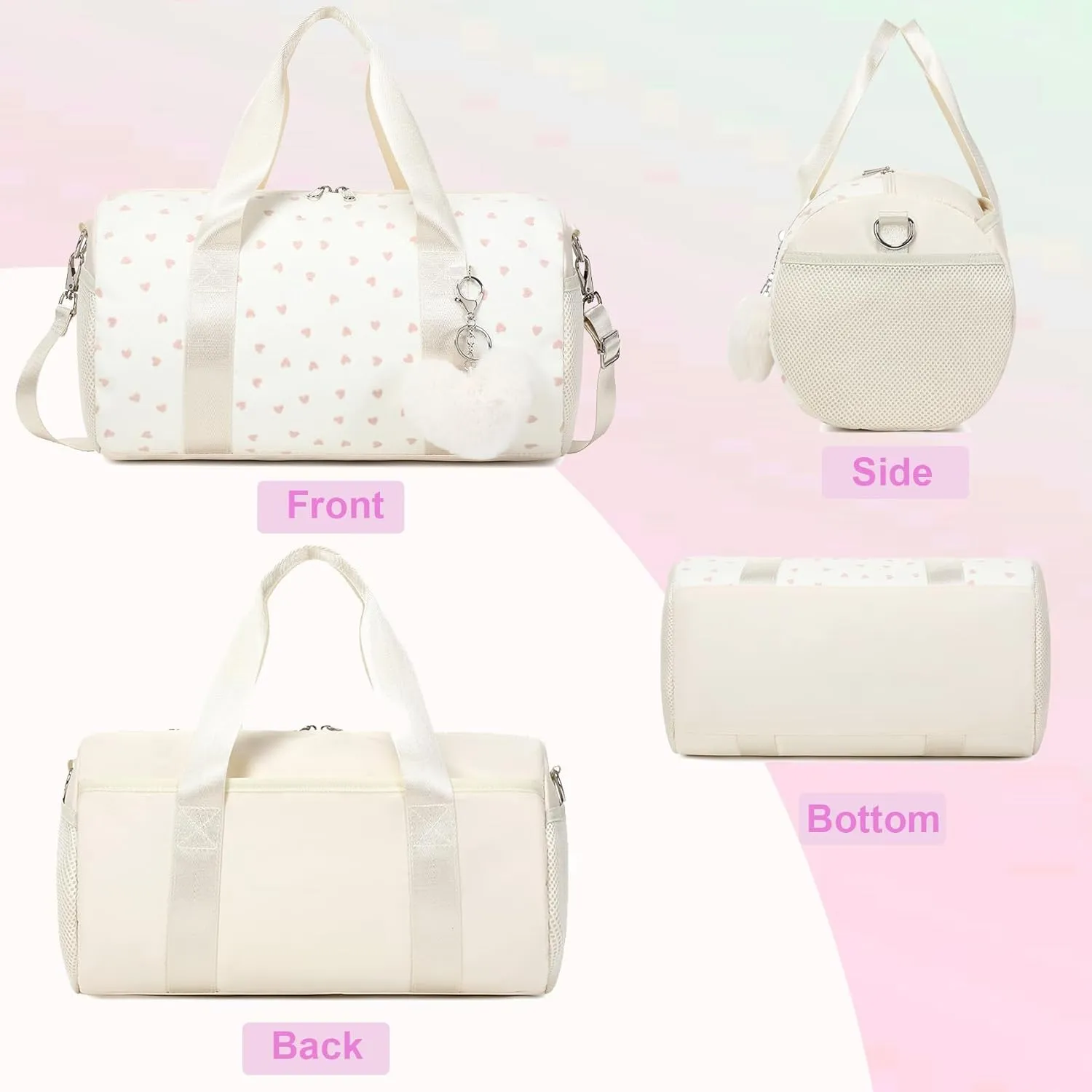 Dance Ballet Bag for Girls 4-6 Ballerina Gymnastic Bag Toddler Small Duffle Dance Bags for Little Dancers,Glitter Material,14"*8.26"*8.26"