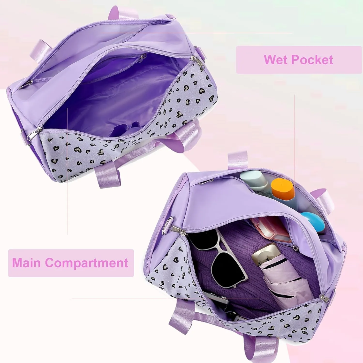 Dance Ballet Bag for Girls 4-6 Ballerina Gymnastic Bag Toddler Small Duffle Dance Bags for Little Dancers,Glitter Material,14"*8.26"*8.26"