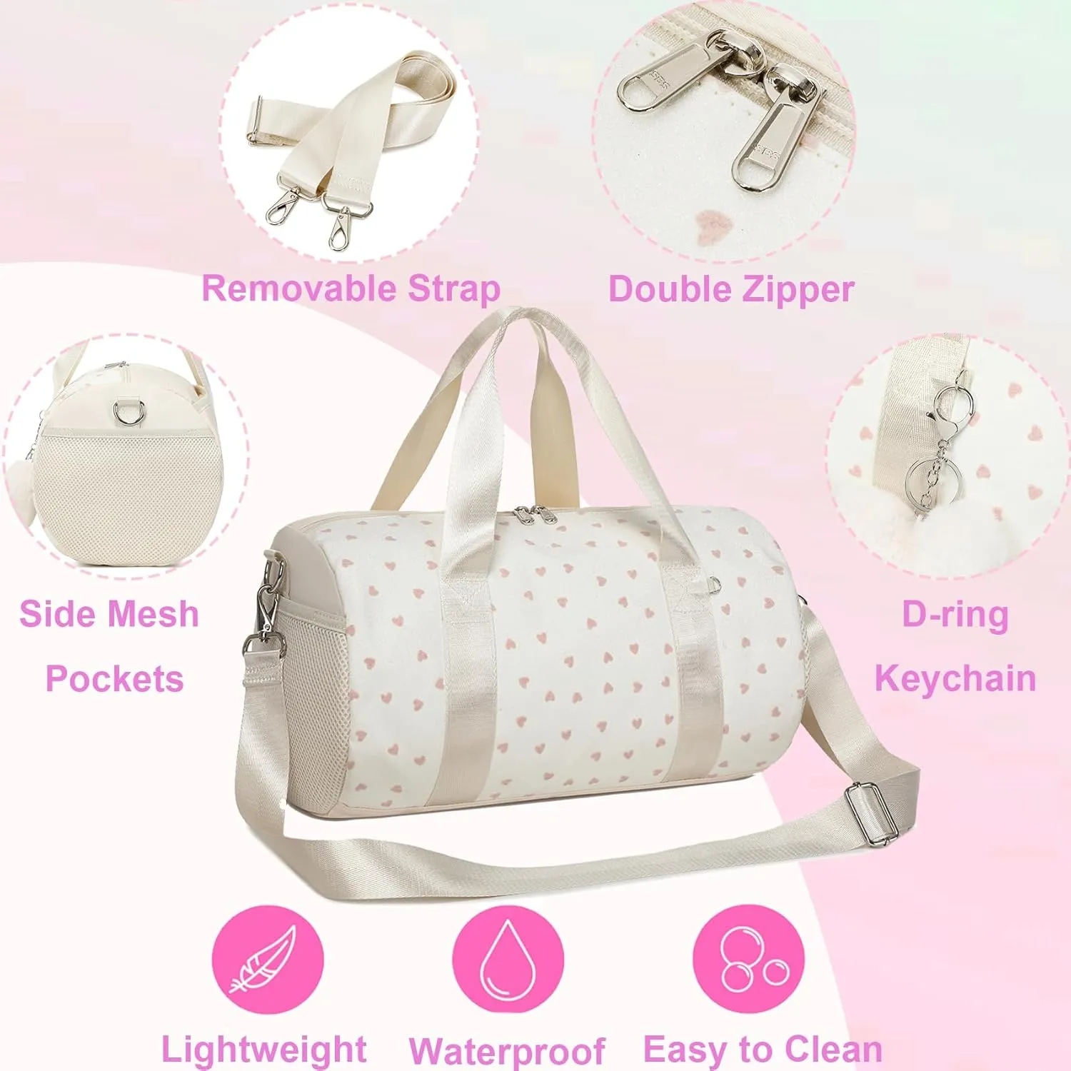 Dance Ballet Bag for Girls 4-6 Ballerina Gymnastic Bag Toddler Small Duffle Dance Bags for Little Dancers,Glitter Material,14"*8.26"*8.26"