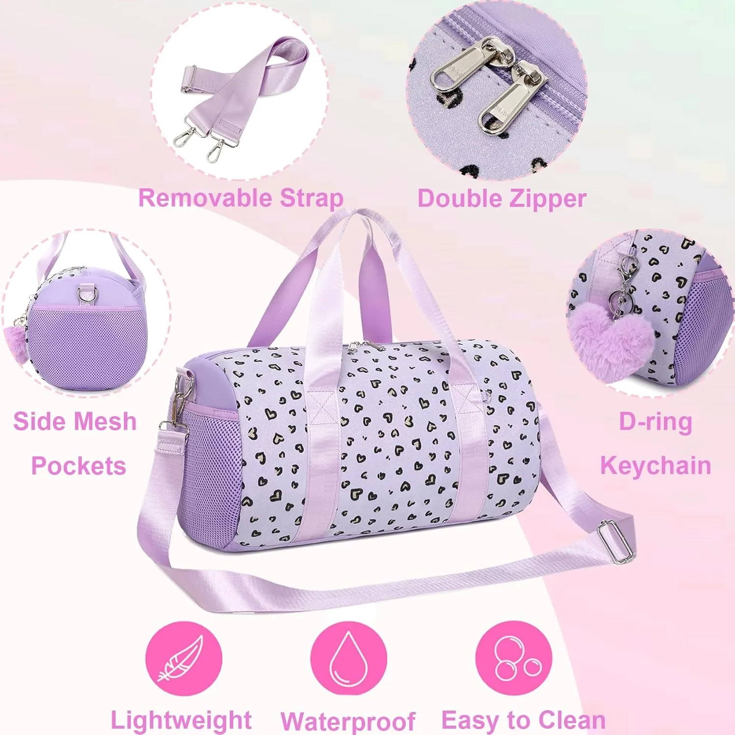 Dance Ballet Bag for Girls 4-6 Ballerina Gymnastic Bag Toddler Small Duffle Dance Bags for Little Dancers,Glitter Material,14"*8.26"*8.26"