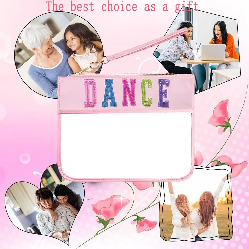 Dance Duffle Bag for Girls, Kids Toy Storage Bag,Weekend Bag,Overnight Bag,Gymnastics bag 17""Lx9""Wx9""H (Light purple set-clear letter bag)