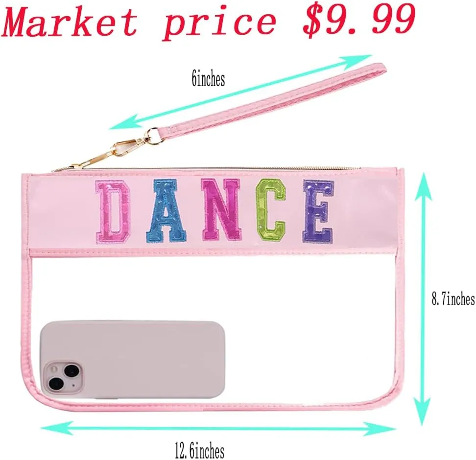 Dance Duffle Bag for Girls, Kids Toy Storage Bag,Weekend Bag,Overnight Bag,Gymnastics bag 17""Lx9""Wx9""H (Light purple set-clear letter bag)