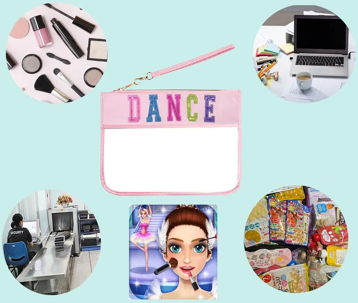 Dance Duffle Bag for Girls, Kids Toy Storage Bag,Weekend Bag,Overnight Bag,Gymnastics bag 17""Lx9""Wx9""H (Light purple set-clear letter bag)