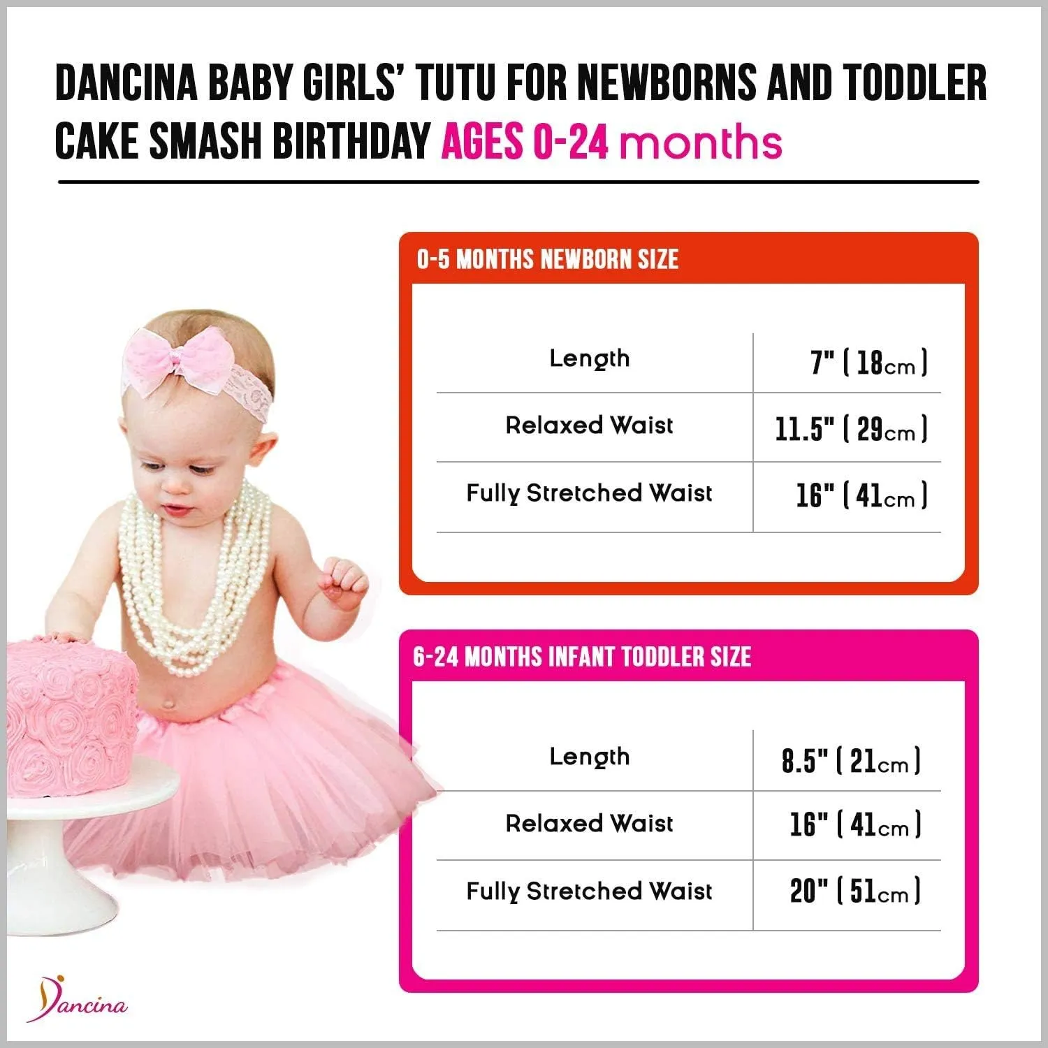 Dancina Classic Tutu Skirts for Girls Ages 0 to 13 Years (Baby/Toddler/Little Kid/Big Kid)