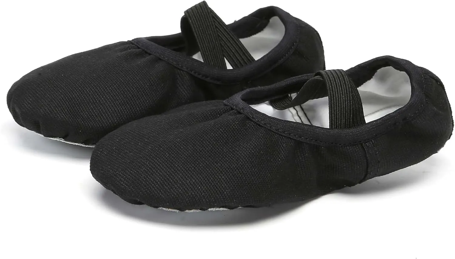 Danzcue Ballet Shoes for Women Soft Canvas/PU Leather Adult Dance Slippers, Ideal Ballet Flats for Women