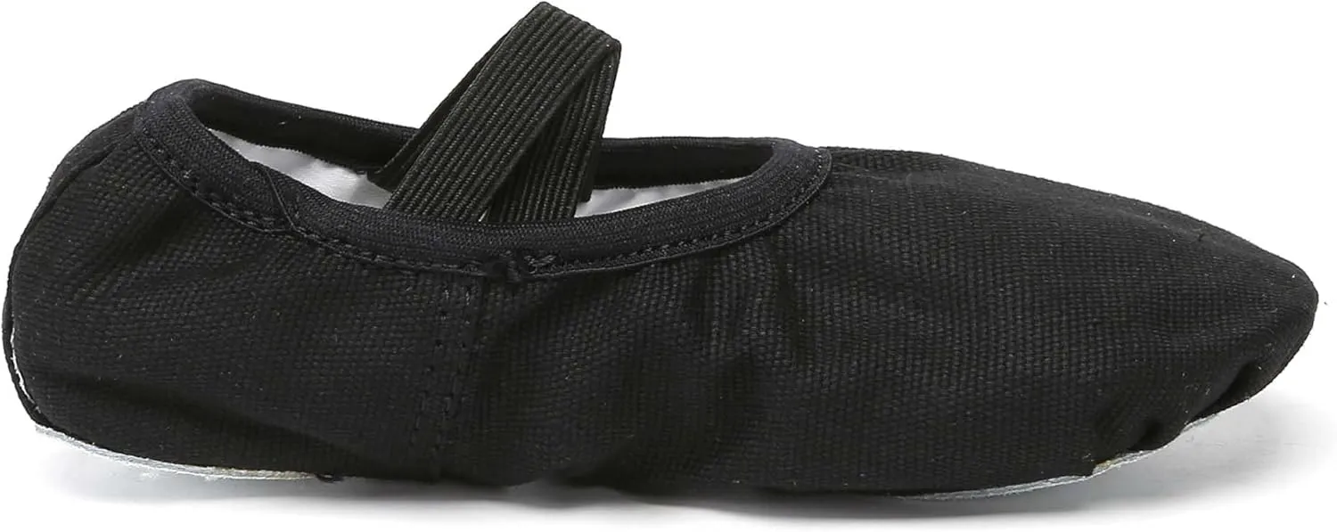 Danzcue Ballet Shoes for Women Soft Canvas/PU Leather Adult Dance Slippers, Ideal Ballet Flats for Women