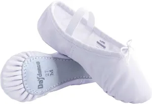 Daydance Genuine Leather Ballet Shoes Full Sole Dance Slippers for Kids, Toddler, Girls, Boys
