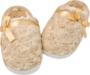 DCLTD Fluffy House Slippers for Women Flower Bedroom Shoes Cozy Warm Slip on Indoor and Outdoor Winter Shoes Super Soft Rose Slippers Christmas Gifts