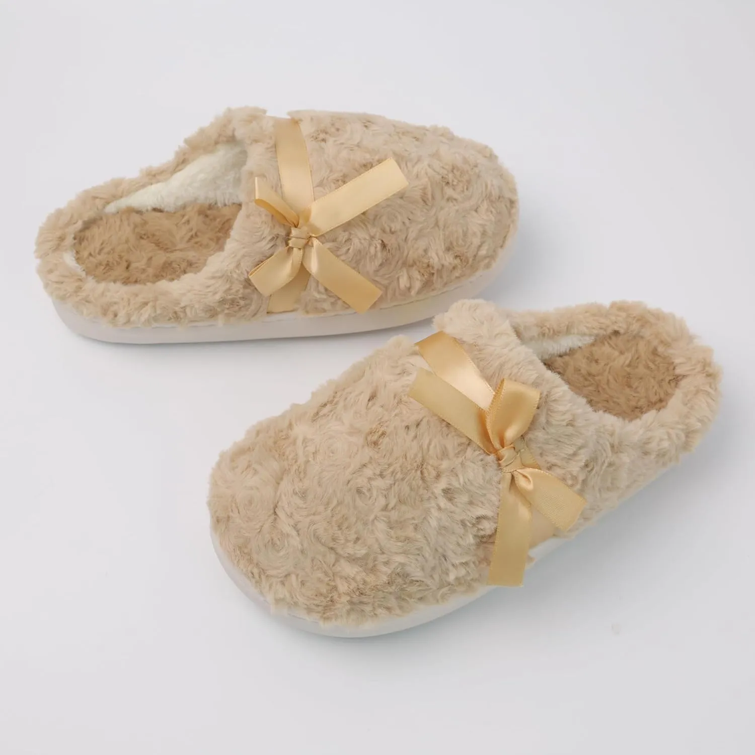 DCLTD Fluffy House Slippers for Women Flower Bedroom Shoes Cozy Warm Slip on Indoor and Outdoor Winter Shoes Super Soft Rose Slippers Christmas Gifts
