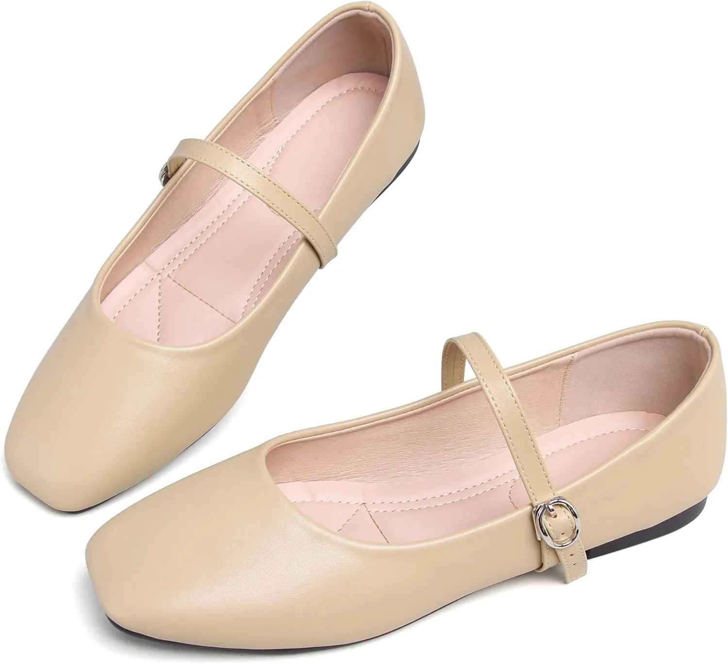 Dear Time Women's Flat Mary Jane Shoes Ankle Strap Round Toe Chinese Style Ballet Flats Casual Walking Shoes