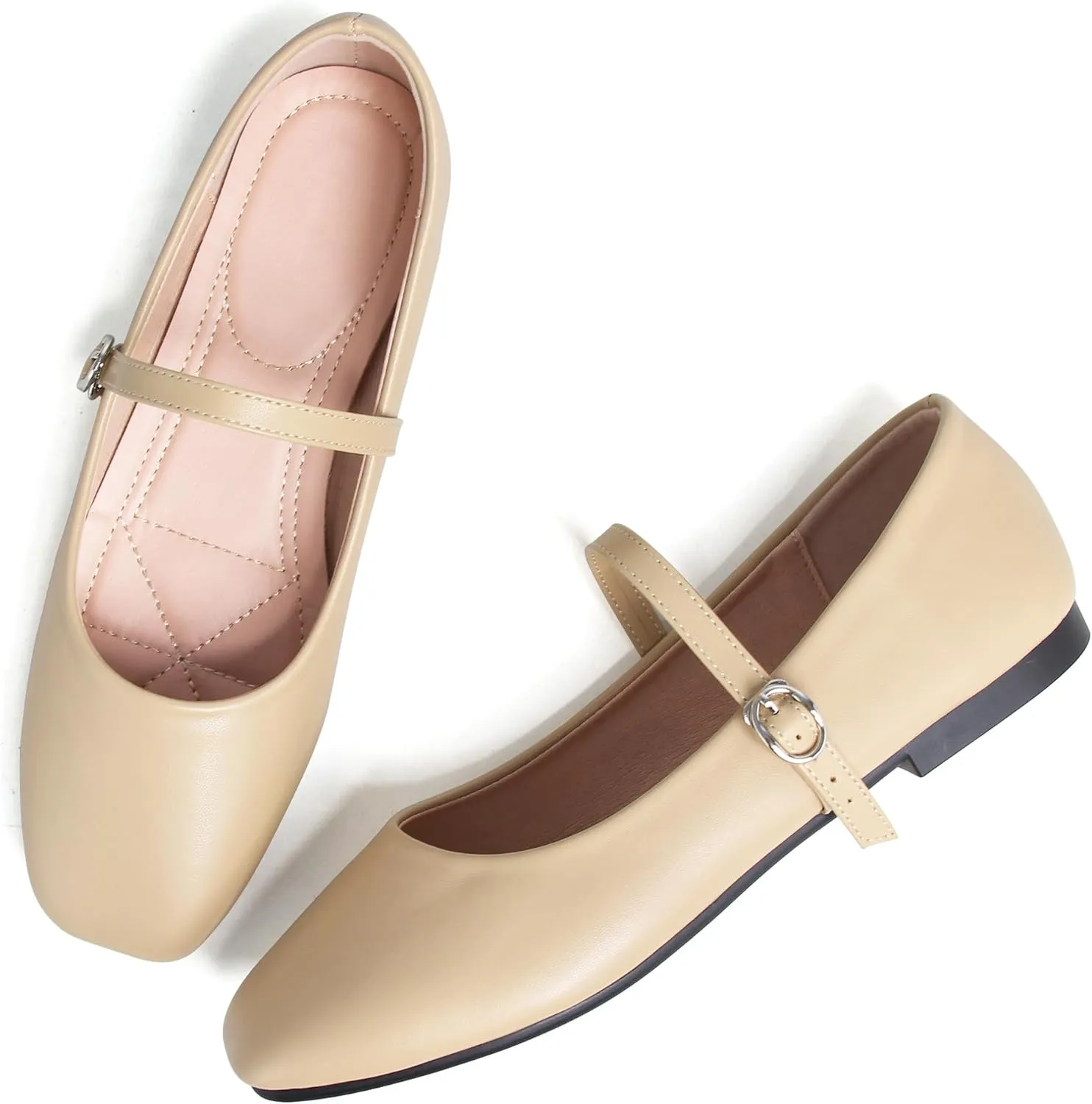 Dear Time Women's Flat Mary Jane Shoes Ankle Strap Round Toe Chinese Style Ballet Flats Casual Walking Shoes