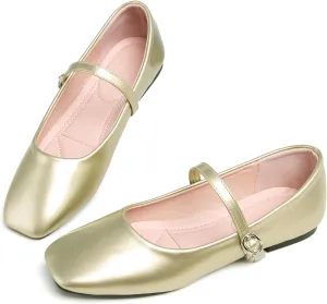 Dear Time Women's Flat Mary Jane Shoes Ankle Strap Round Toe Chinese Style Ballet Flats Casual Walking Shoes