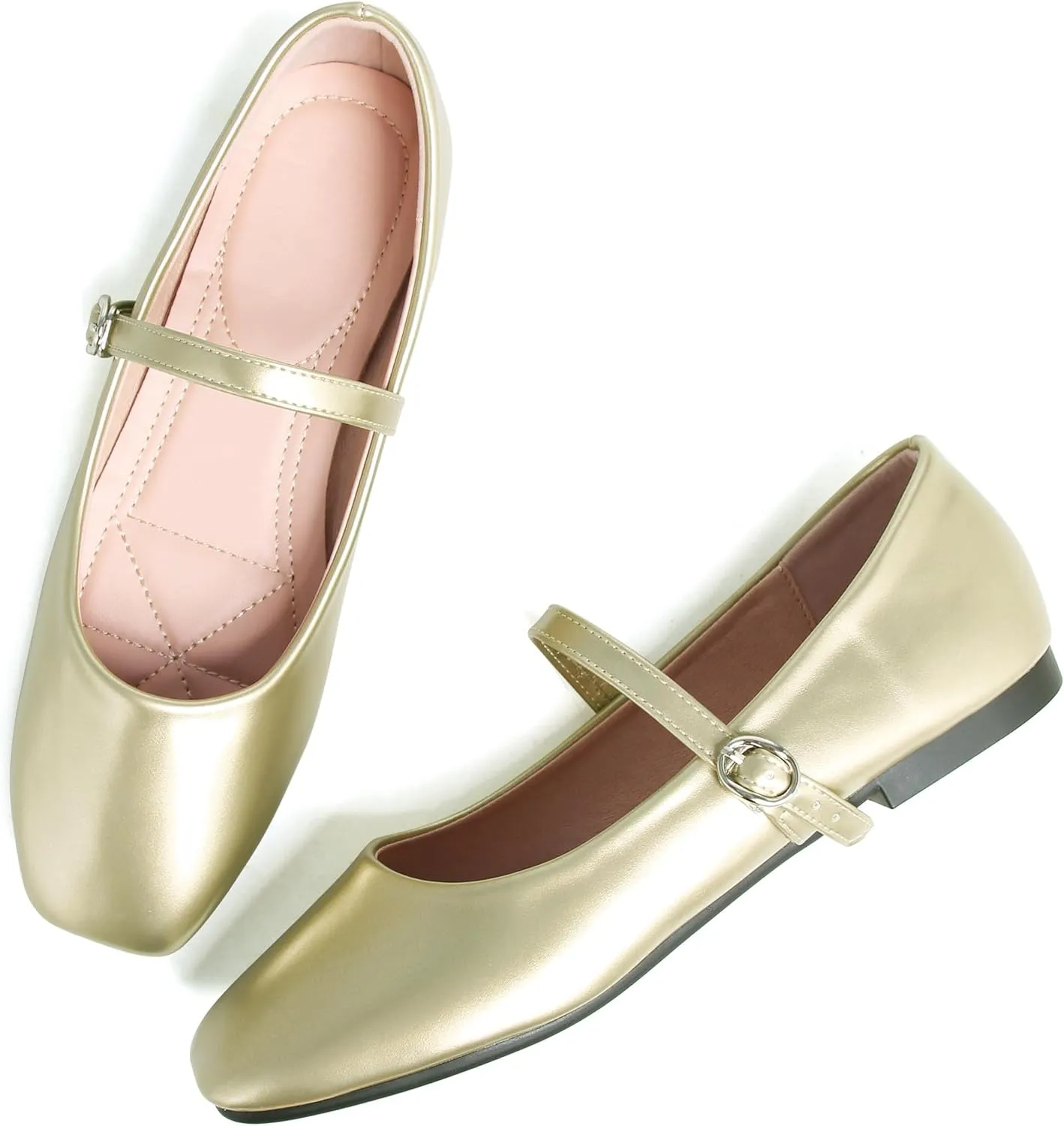 Dear Time Women's Flat Mary Jane Shoes Ankle Strap Round Toe Chinese Style Ballet Flats Casual Walking Shoes