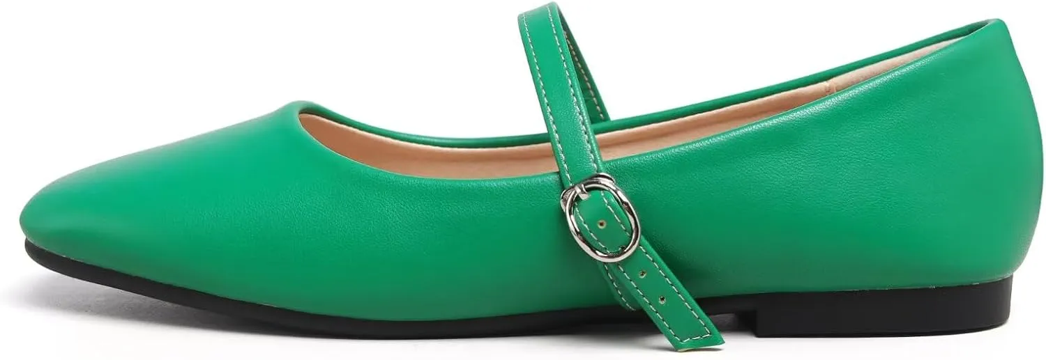 Dear Time Women's Flat Mary Jane Shoes Ankle Strap Round Toe Chinese Style Ballet Flats Casual Walking Shoes